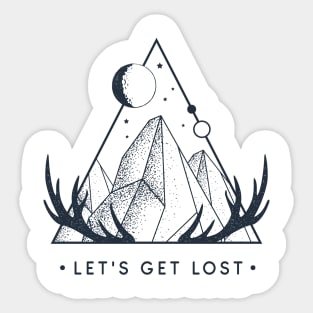 Let's Get Lost. Geometric Style Sticker